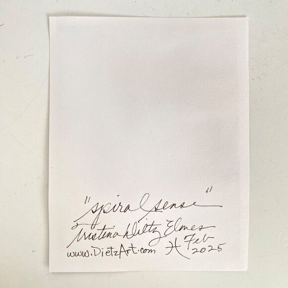 Spiral Sense Original Acrylic Painting 5x7in Frame Ready Wall or Desktop Art - Picture 4 of 4